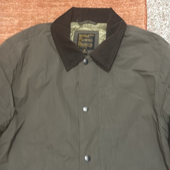 J. Crew Wallace & Barnes Green Jacket with Brown Collar - Picture 7 of 9